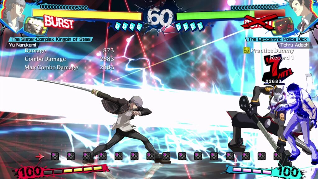 Persona 4 Arena Ultimax Training Mode