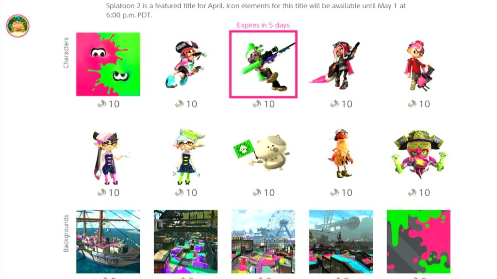 Round 4 (Final) of Splatoon 2 Icons Available for Switch Online Members ...