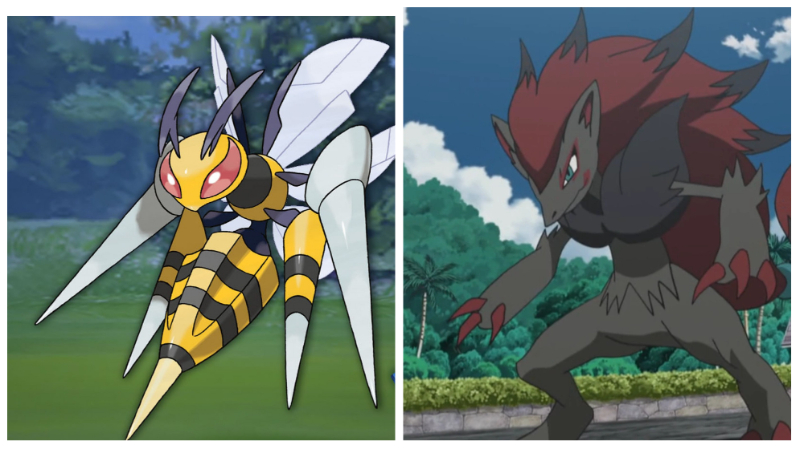 Bug/Dark Pokémon - Mega Beedrill and Zoroark
