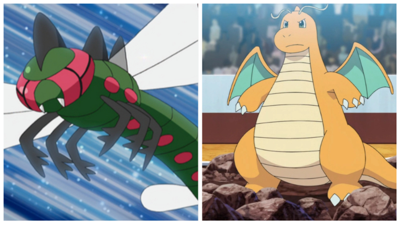 Bug/Dragon Pokémon - Yanmega and Dragonite