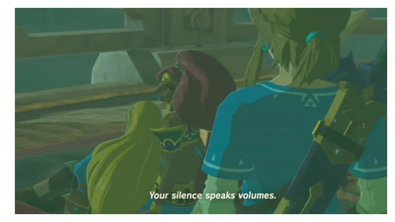 Cutscene of Link, Zelda and Urbosa from The Legend of Zelda Breath of the Wild