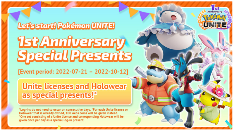 Pokémon UNITE First Anniversary Special Presents Promo
