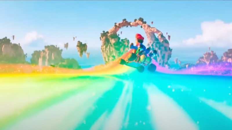 Second Super Mario Bros Movie Trailer Screenshot Rainbow Road